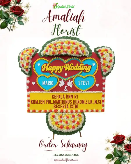 Papan Bunga Pernikahan Jongkong